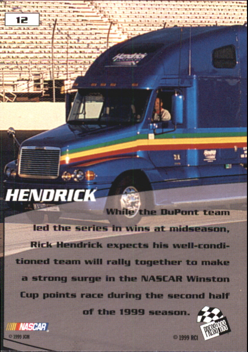 1999 Press Pass Stealth #12 Rick Hendrick back image