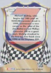 1999 Press Pass Premium Badge of Honor #BH3A Michael Waltrip back image