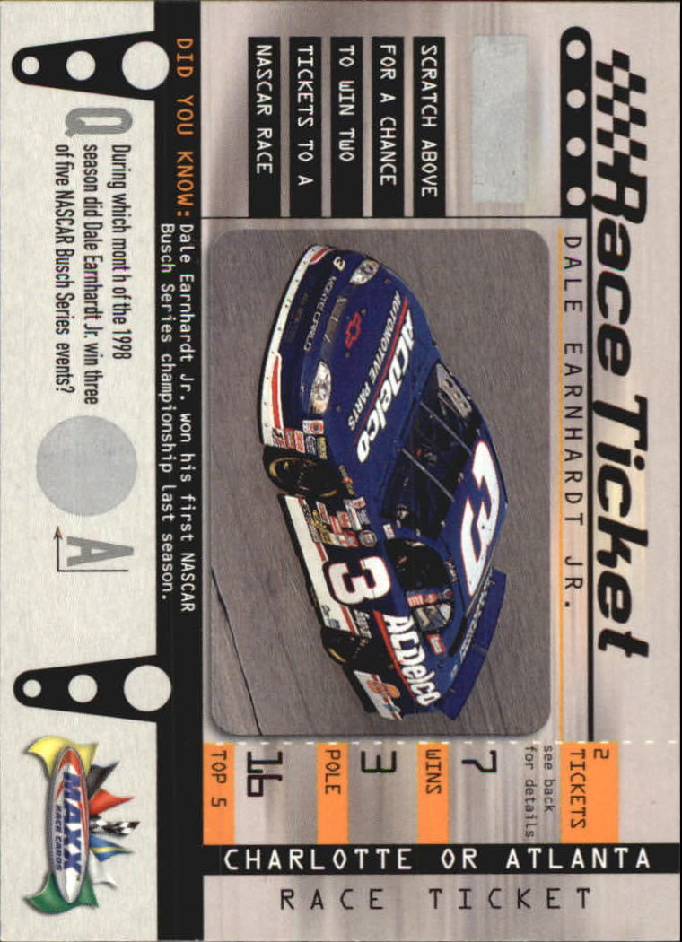 1999 Maxx Race Ticket #RT4 Dale Earnhardt Jr.'s Car