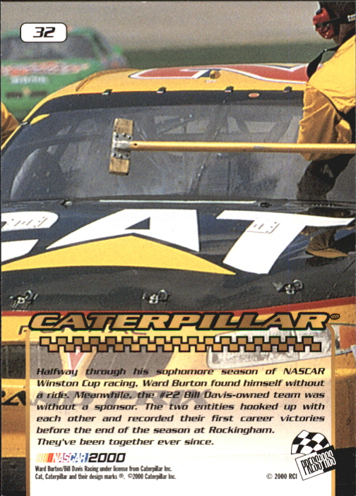 2000 Press Pass Stealth #32 Ward Burton's Car back image