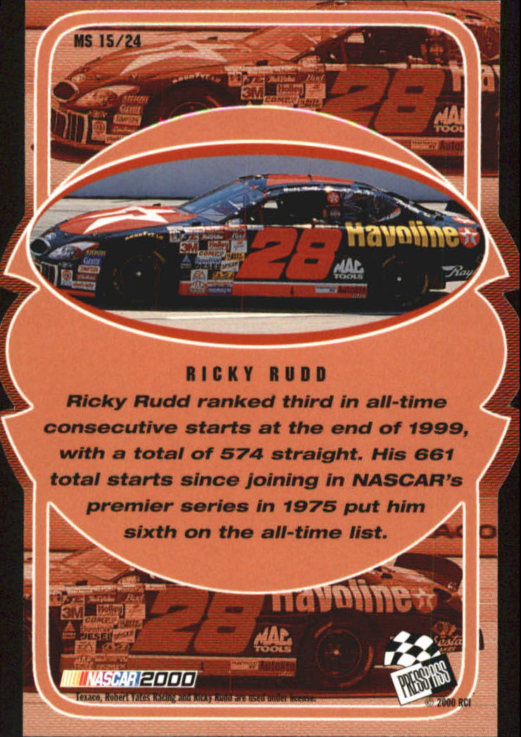 2000 VIP Making the Show #MS15 Ricky Rudd back image