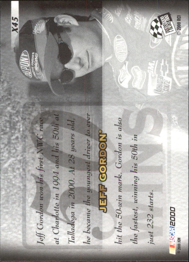 2000 VIP Explosives #X45 Jeff Gordon 50 W back image