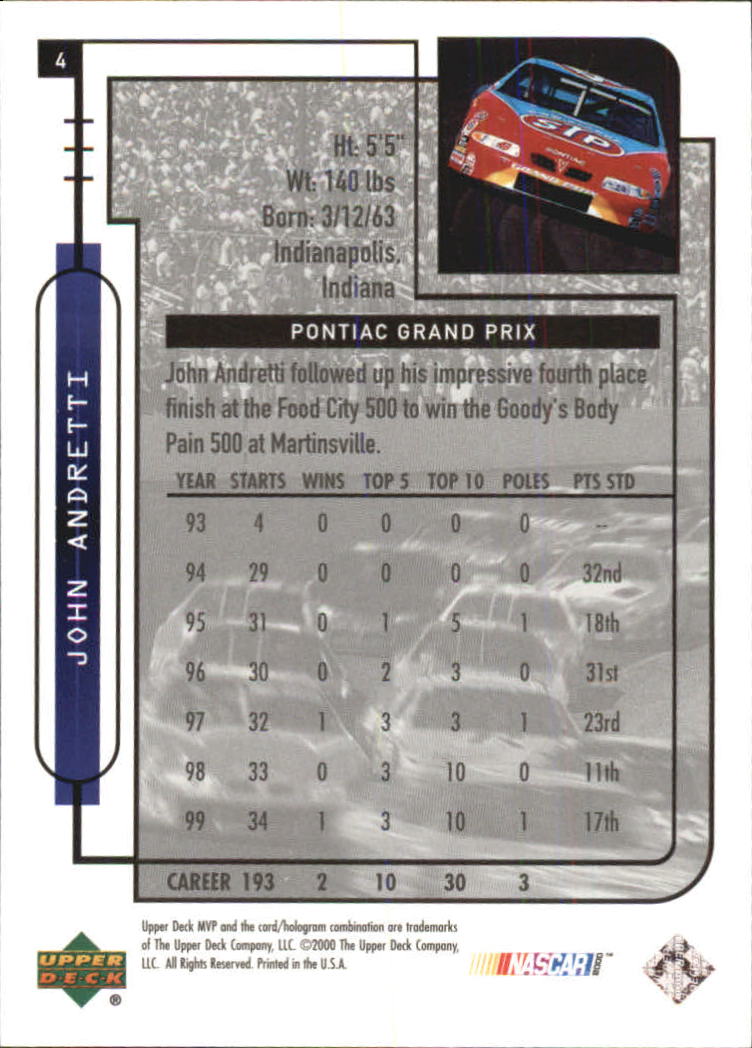 B5435- 2000 Upper Deck MVP Race #s 1-102 +Inserts -You Pick- 15+ FREE US SHIP - Bild 211 von 345