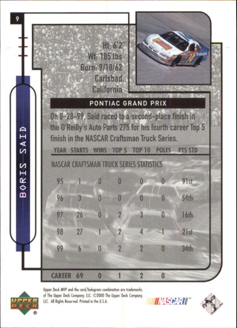 B5435- 2000 Upper Deck MVP Race #s 1-102 +Inserts -You Pick- 15+ FREE US SHIP - Bild 221 von 345