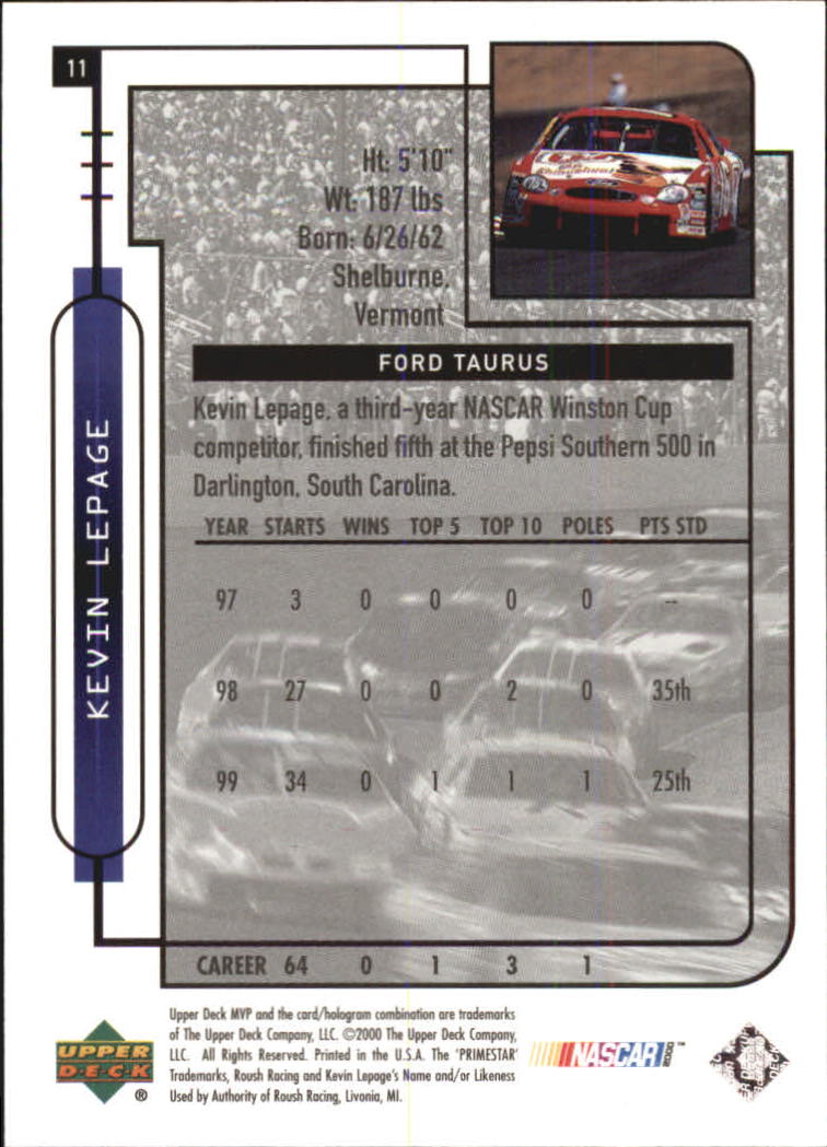 B5435- 2000 Upper Deck MVP Race #s 1-102 +Inserts -You Pick- 15+ FREE US SHIP - Bild 225 von 345