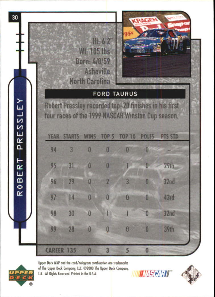 B5435- 2000 Upper Deck MVP Race #s 1-102 +Inserts -You Pick- 15+ FREE US SHIP - Bild 257 von 345