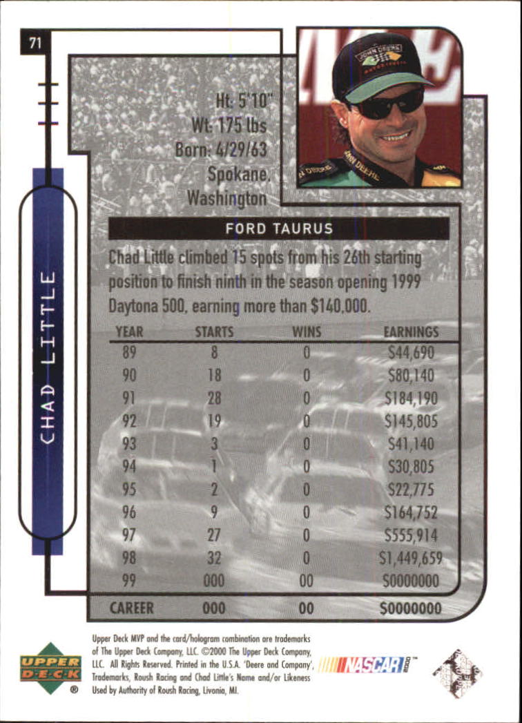 B5435- 2000 Upper Deck MVP Race #s 1-102 +Inserts -You Pick- 15+ FREE US SHIP - Bild 314 von 345