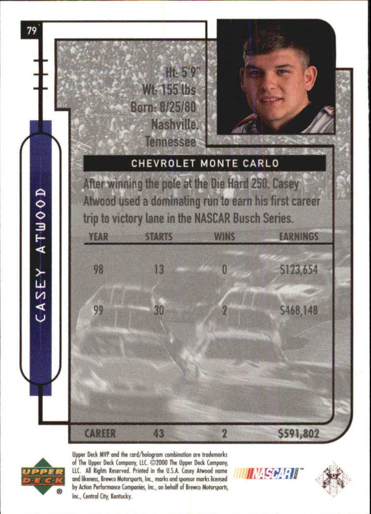 B5435- 2000 Upper Deck MVP Race #s 1-102 +Inserts -You Pick- 15+ FREE US SHIP - Bild 320 von 345