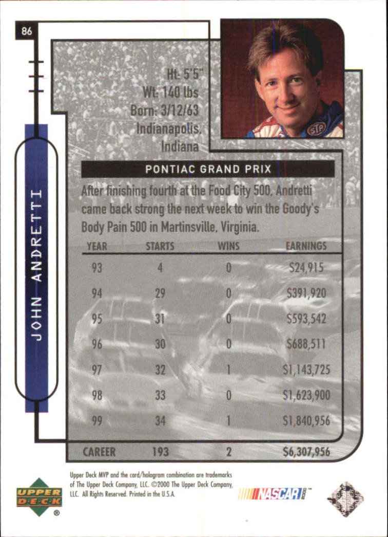 B5435- 2000 Upper Deck MVP Race #s 1-102 +Inserts -You Pick- 15+ FREE US SHIP - Bild 332 von 345