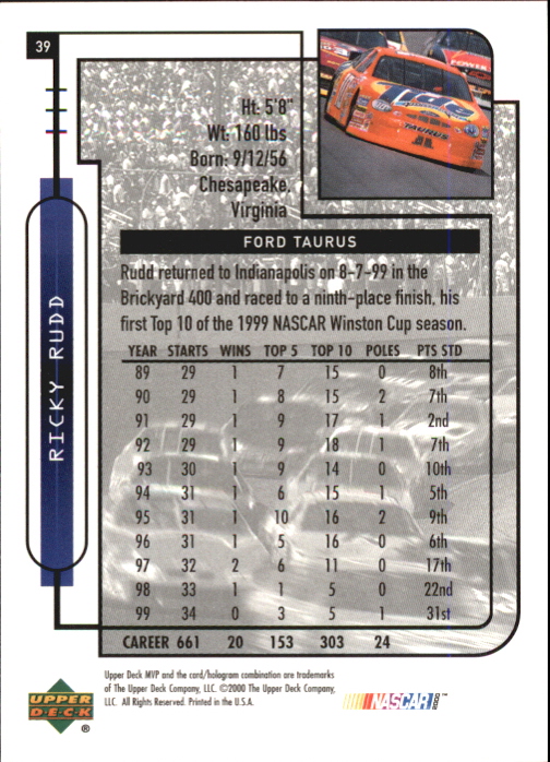 B5435- 2000 Upper Deck MVP Race #s 1-102 +Inserts -You Pick- 15+ FREE US SHIP - Bild 79 von 345