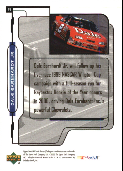 2000 Upper Deck MVP #98 Dale Earnhardt Jr.'s Car back image