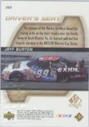 2000 SP Authentic Driver's Seat #DS5 Jeff Burton back image