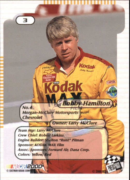 2000 Press Pass Trackside #3 Bobby Hamilton back image
