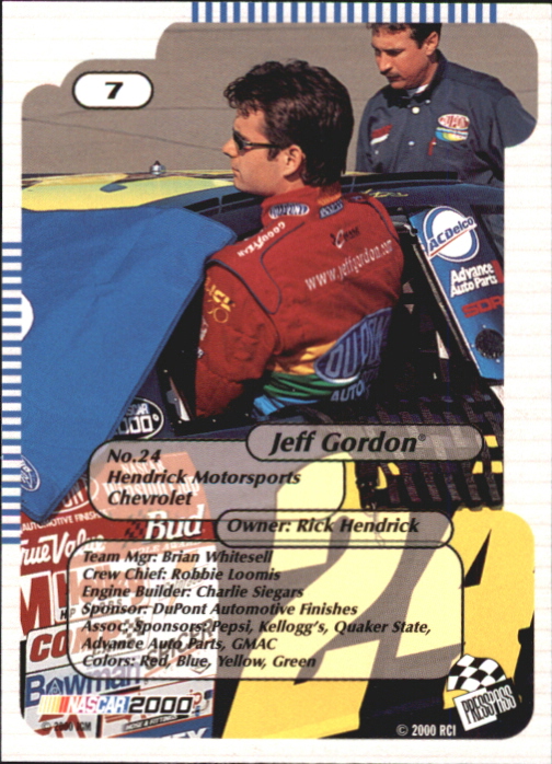 2000 Press Pass Trackside #7 Jeff Gordon back image