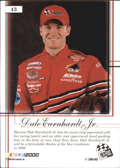 2000 Press Pass Premium #43 Dale Earnhardt Jr. CRC back image