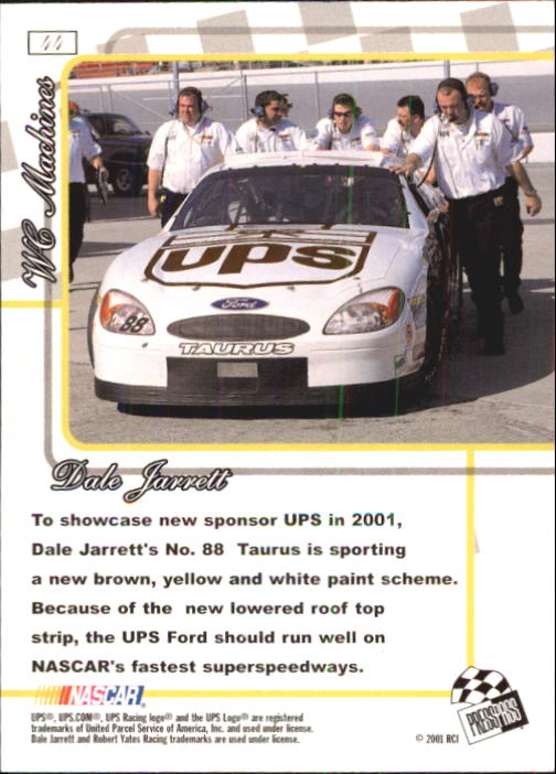 2001 Press Pass Premium #44 Dale Jarrett back image