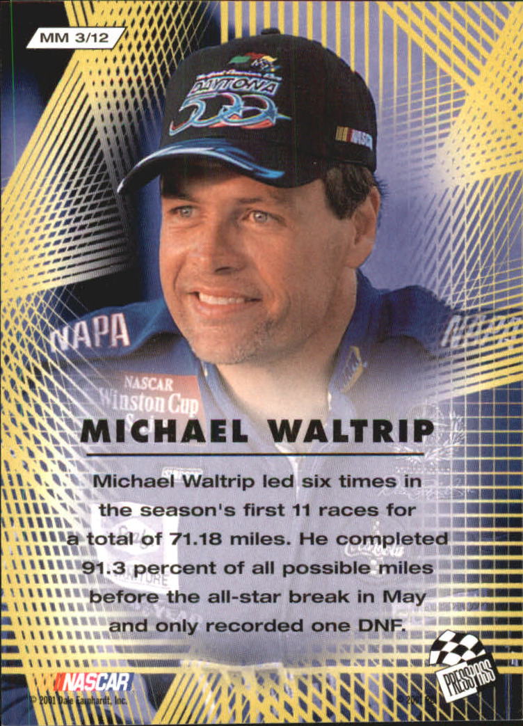 2001 VIP Mile Masters #MM3 Michael Waltrip back image