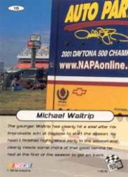 2001 Press Pass Stealth #18 Michael Waltrip back image