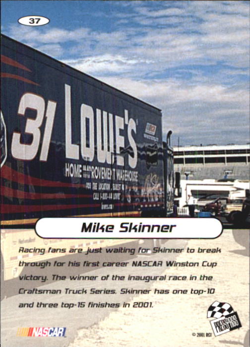 2001 Press Pass Stealth #37 Mike Skinner back image