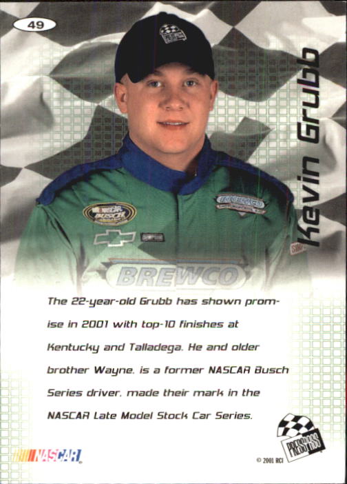 2001 Press Pass Stealth #49 Kevin Grubb BGN back image