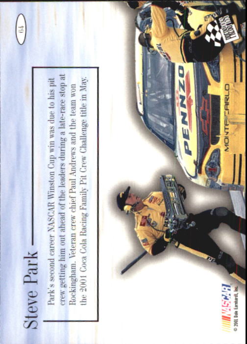 2001 Press Pass Stealth #64 Steve Park SST back image