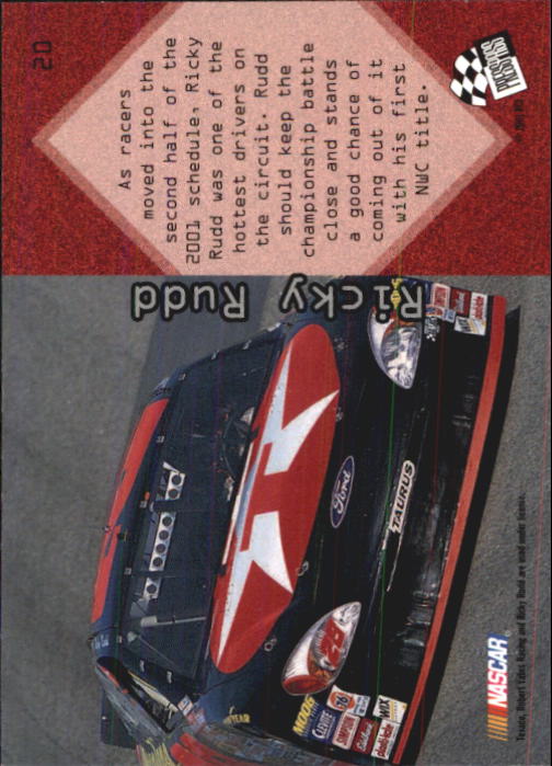2001 Press Pass Optima #20 Ricky Rudd back image