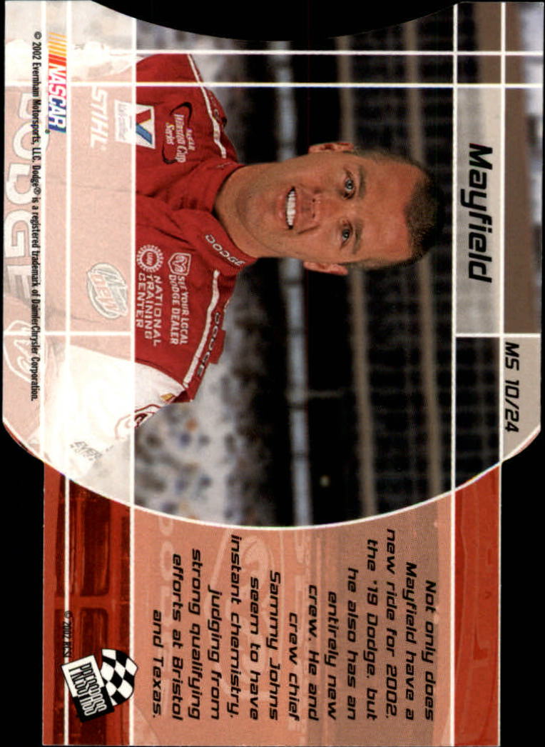 2002 VIP Making the Show #MS10 Jeremy Mayfield back image