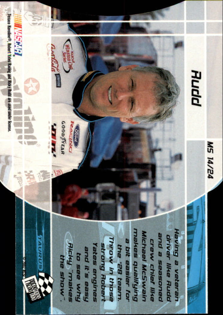 2002 VIP Making the Show #MS14 Ricky Rudd back image