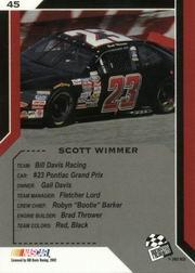 2002 Press Pass Trackside #45 Scott Wimmer NBS RC back image