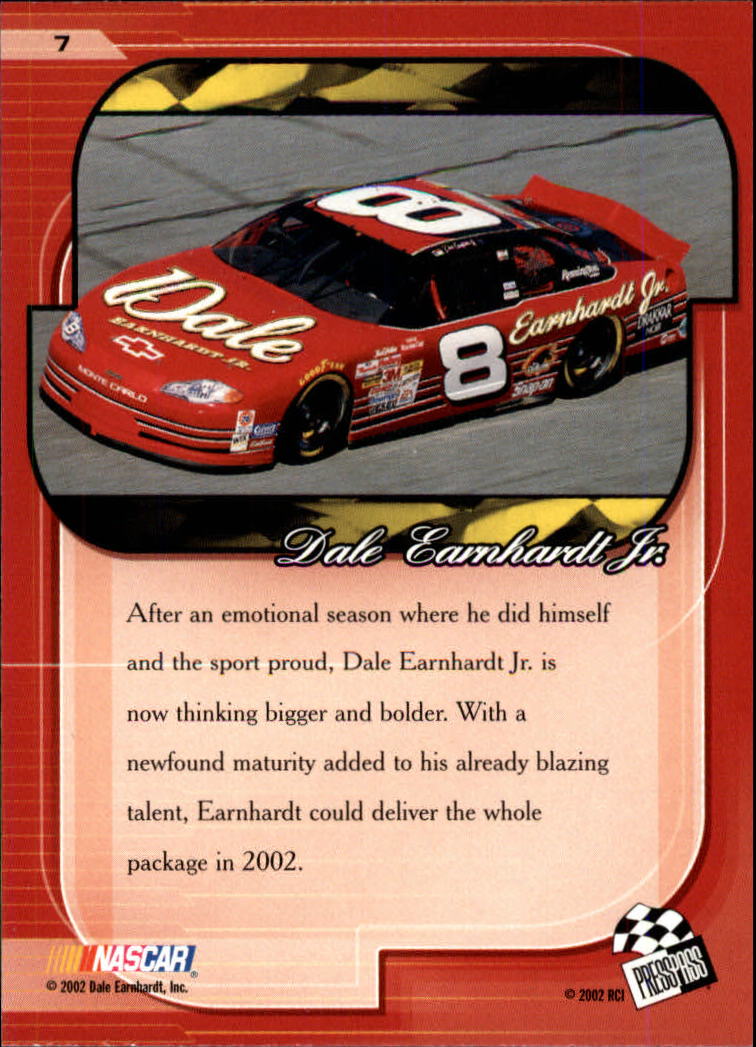 2002 Press Pass Premium #7 Dale Earnhardt Jr. back image