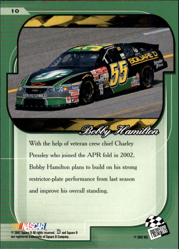 2002 Press Pass Premium #10 Bobby Hamilton back image