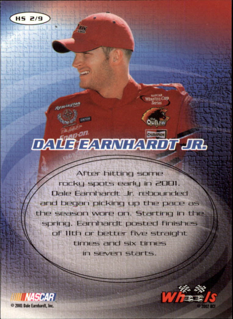 2002 Wheels High Gear Hot Streaks #HS2 Dale Earnhardt Jr. back image