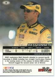 2002 Wheels High Gear #11 Matt Kenseth back image