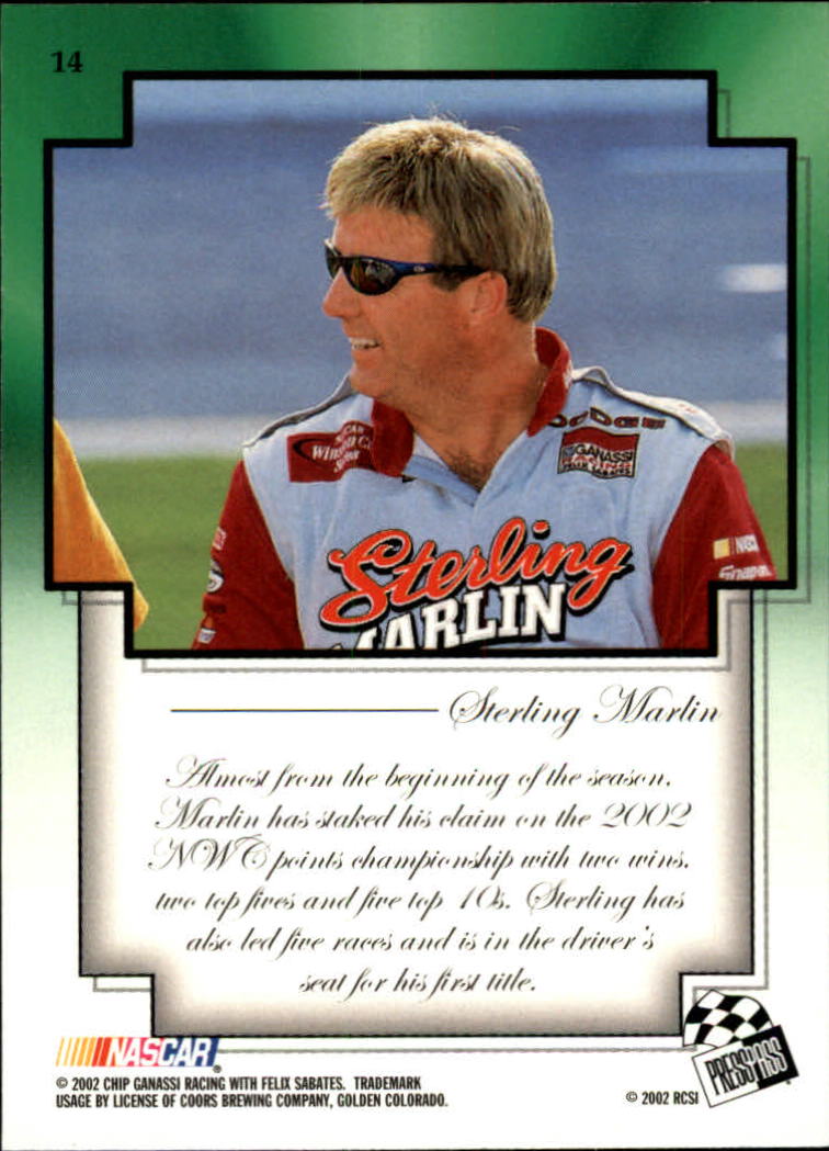 2002 VIP #14 Sterling Marlin back image