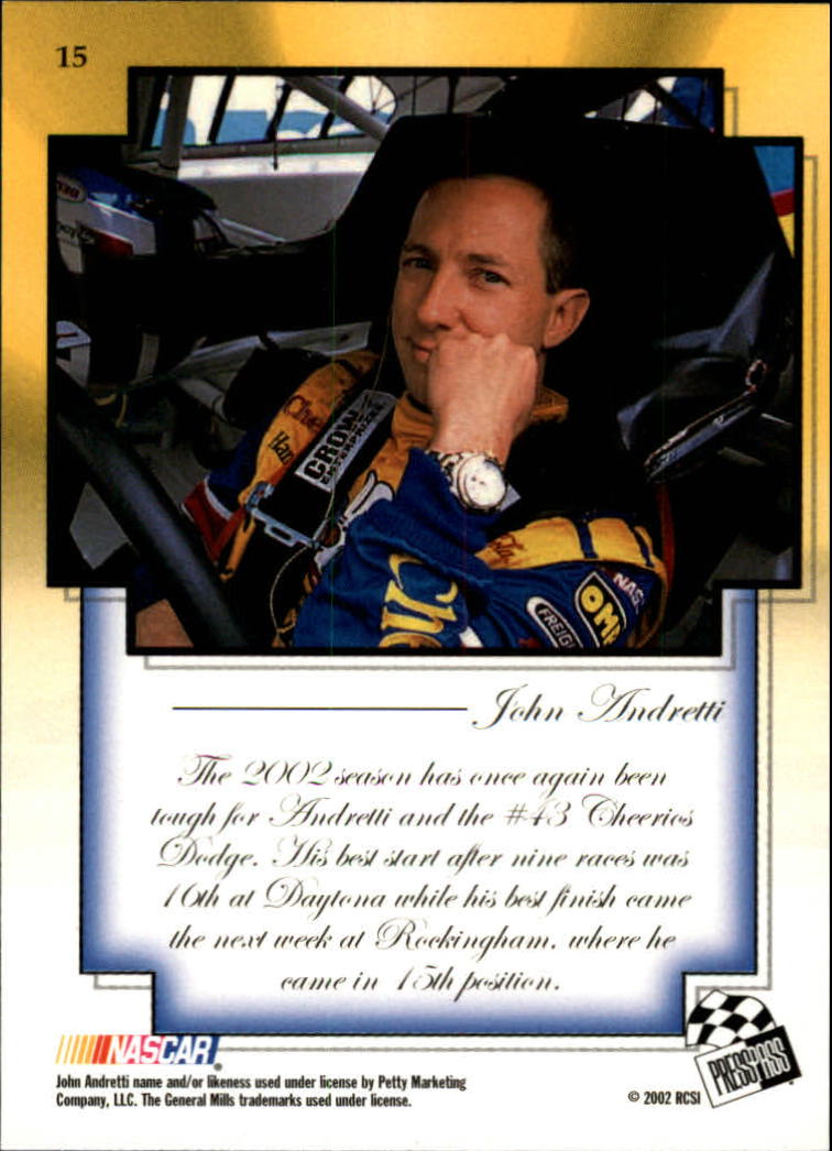 2002 VIP #15 John Andretti back image