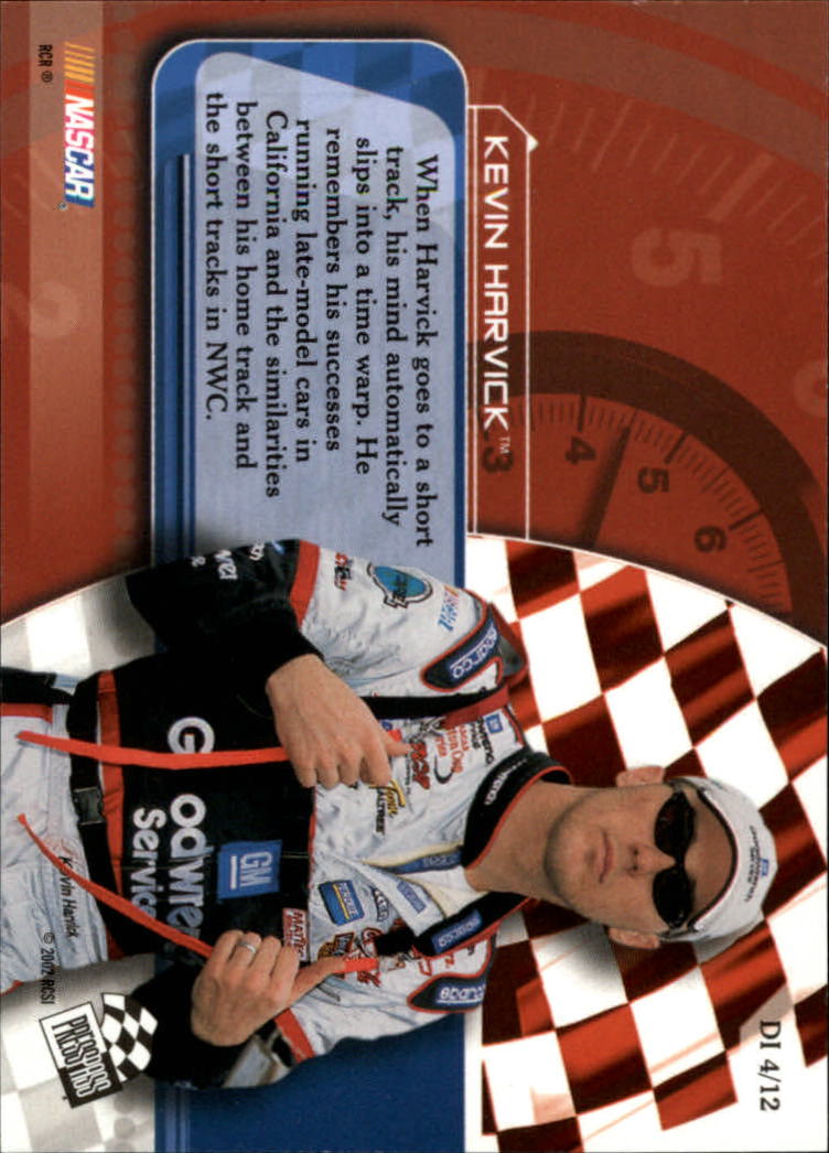 2002 Press Pass Trackside Dialed In #DI4 Kevin Harvick back image