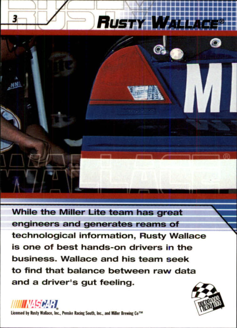 2002 Press Pass Stealth #3 Rusty Wallace back image