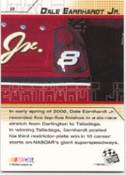 2002 Press Pass Stealth #10 Dale Earnhardt Jr. back image