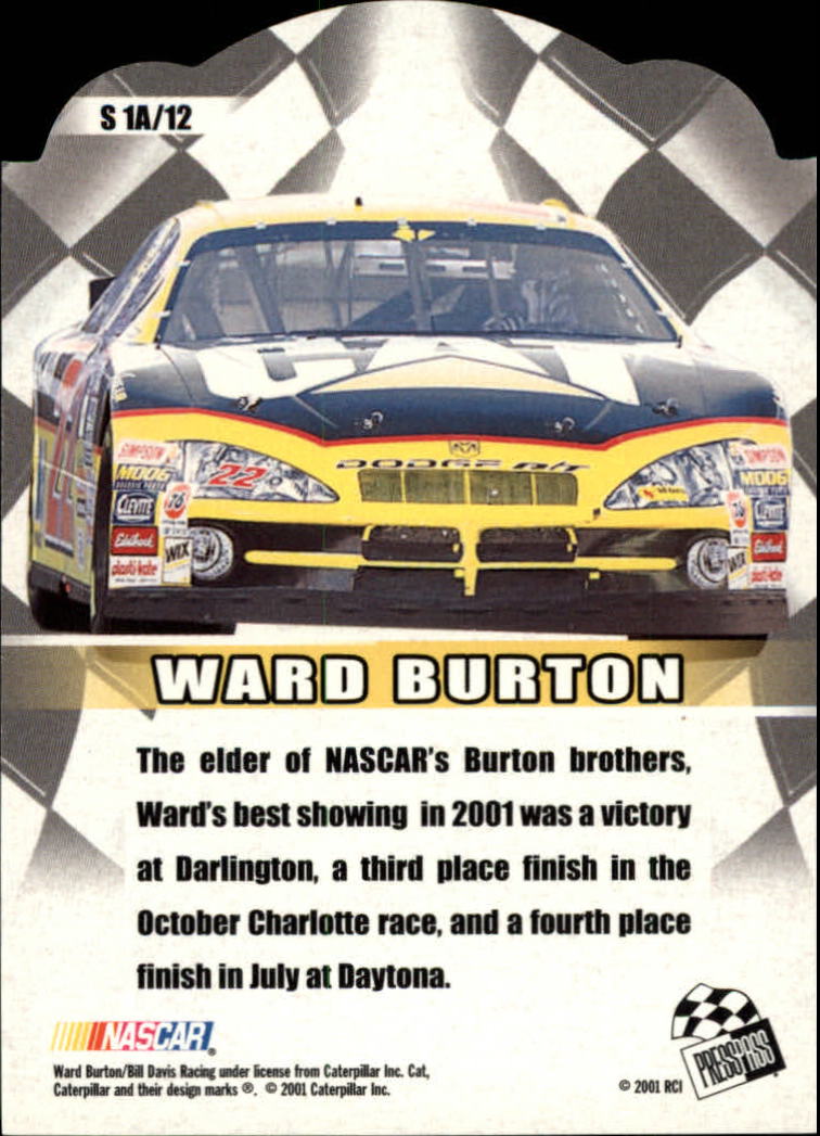 2002 Press Pass Showman #S1A Ward Burton back image