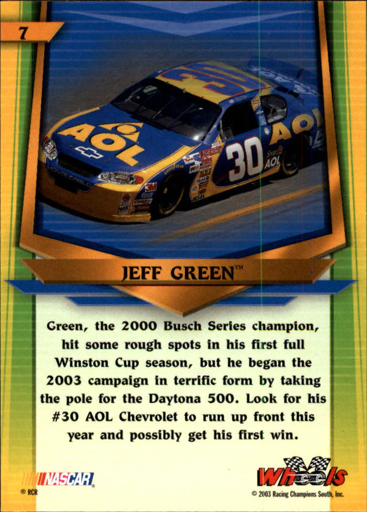 2003 Wheels American Thunder #7 Jeff Green back image