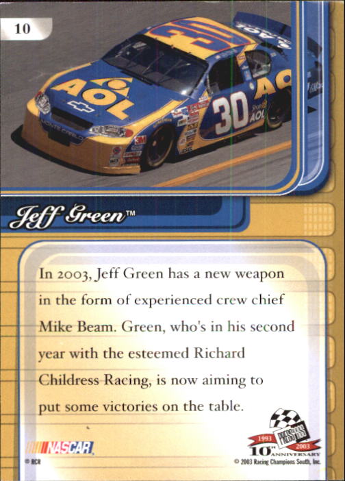 2003 Press Pass Premium #10 Jeff Green back image