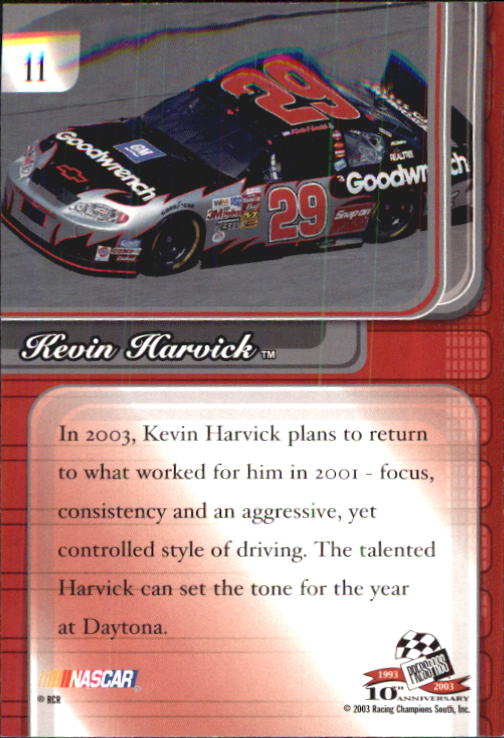 2003 Press Pass Premium #11 Kevin Harvick back image