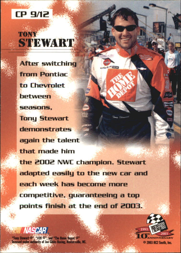 2003 Press Pass Optima Cool Persistence #CP9 Tony Stewart