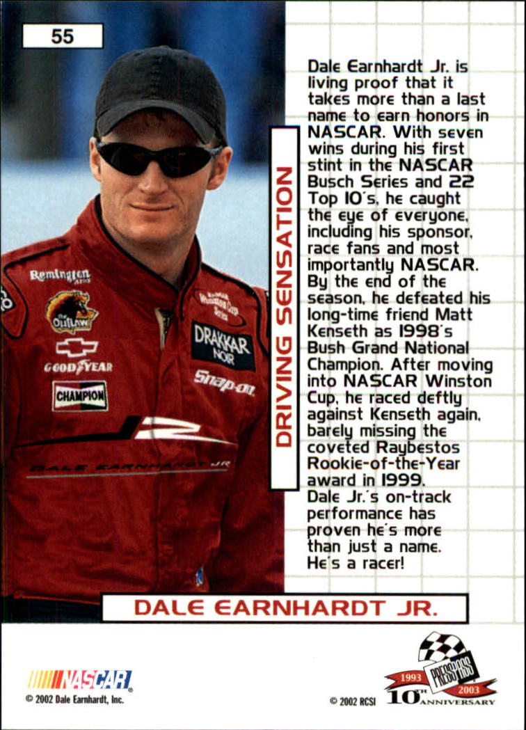 2003 Press Pass #55 Dale Earnhardt Jr. DS back image