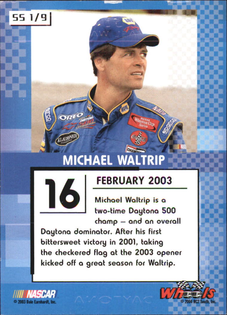 2004 Wheels High Gear Sunday Sensation #SS1 Michael Waltrip back image