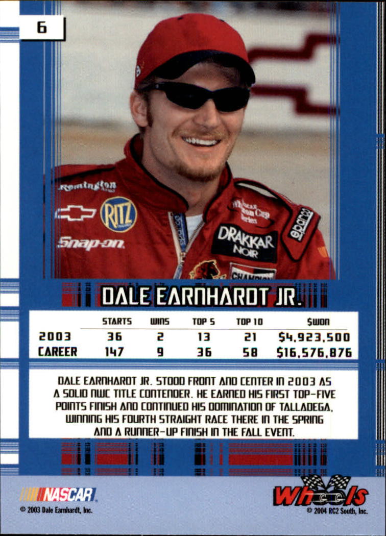 2004 Wheels High Gear #6 Dale Earnhardt Jr. back image