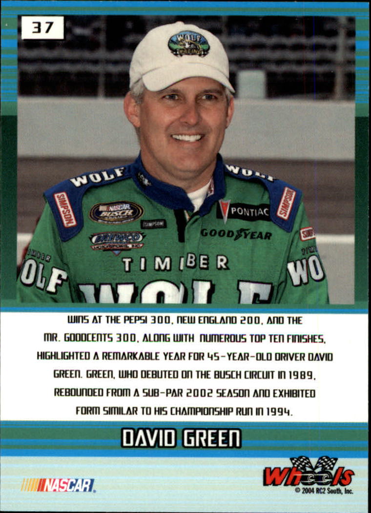 2004 Wheels High Gear #37 David Green back image