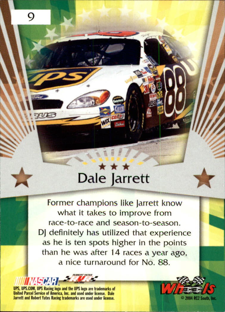 2004 Wheels American Thunder #9 Dale Jarrett back image