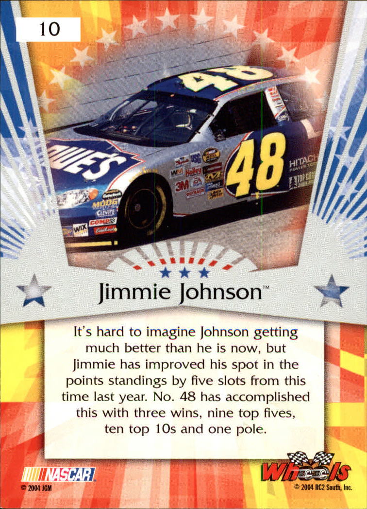2004 Wheels American Thunder #10 Jimmie Johnson back image