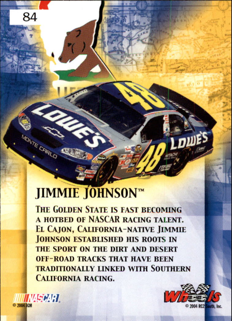2004 Wheels American Thunder #84 Jimmie Johnson CC back image